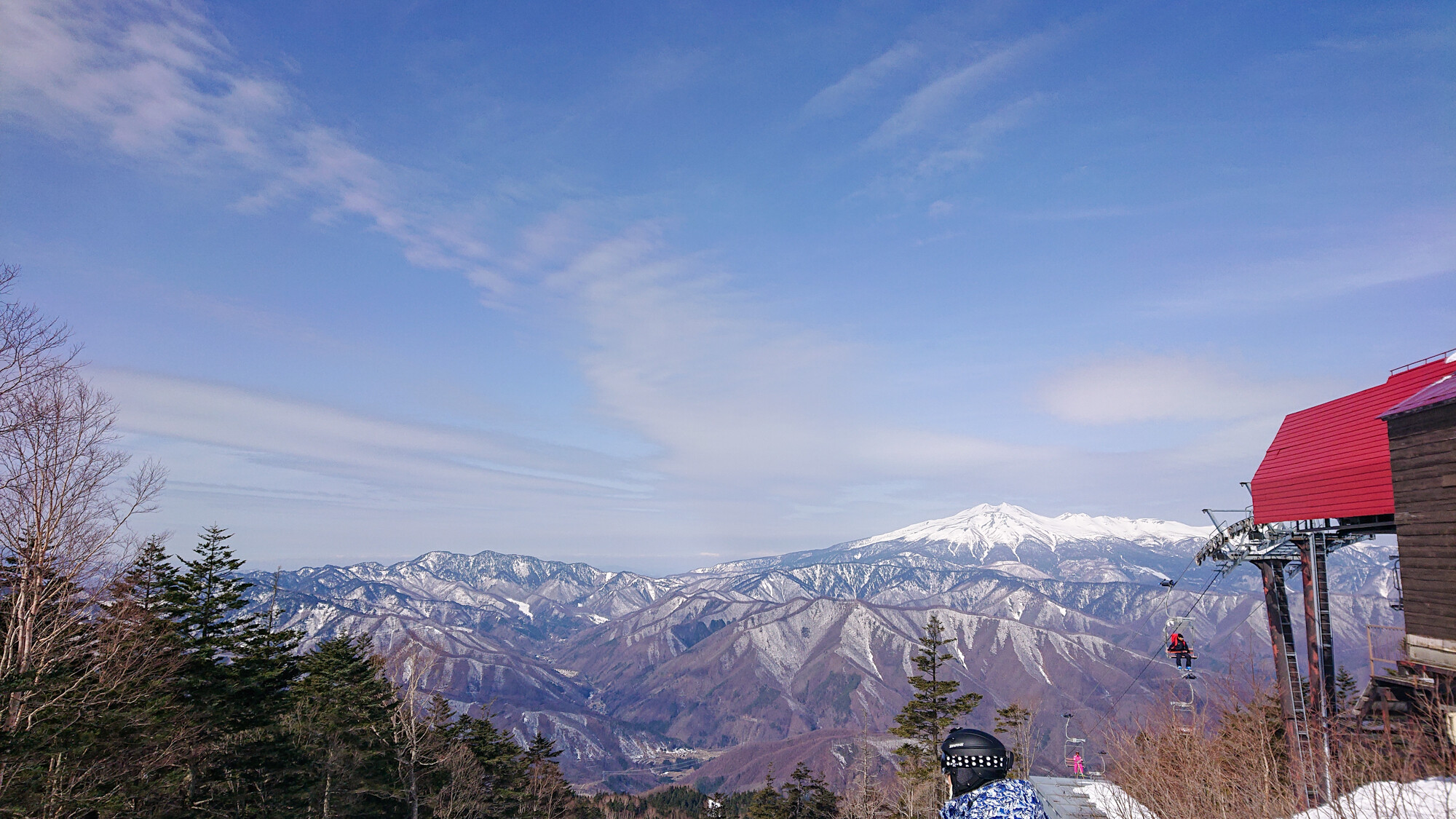 野麦峠スキー場でスキー