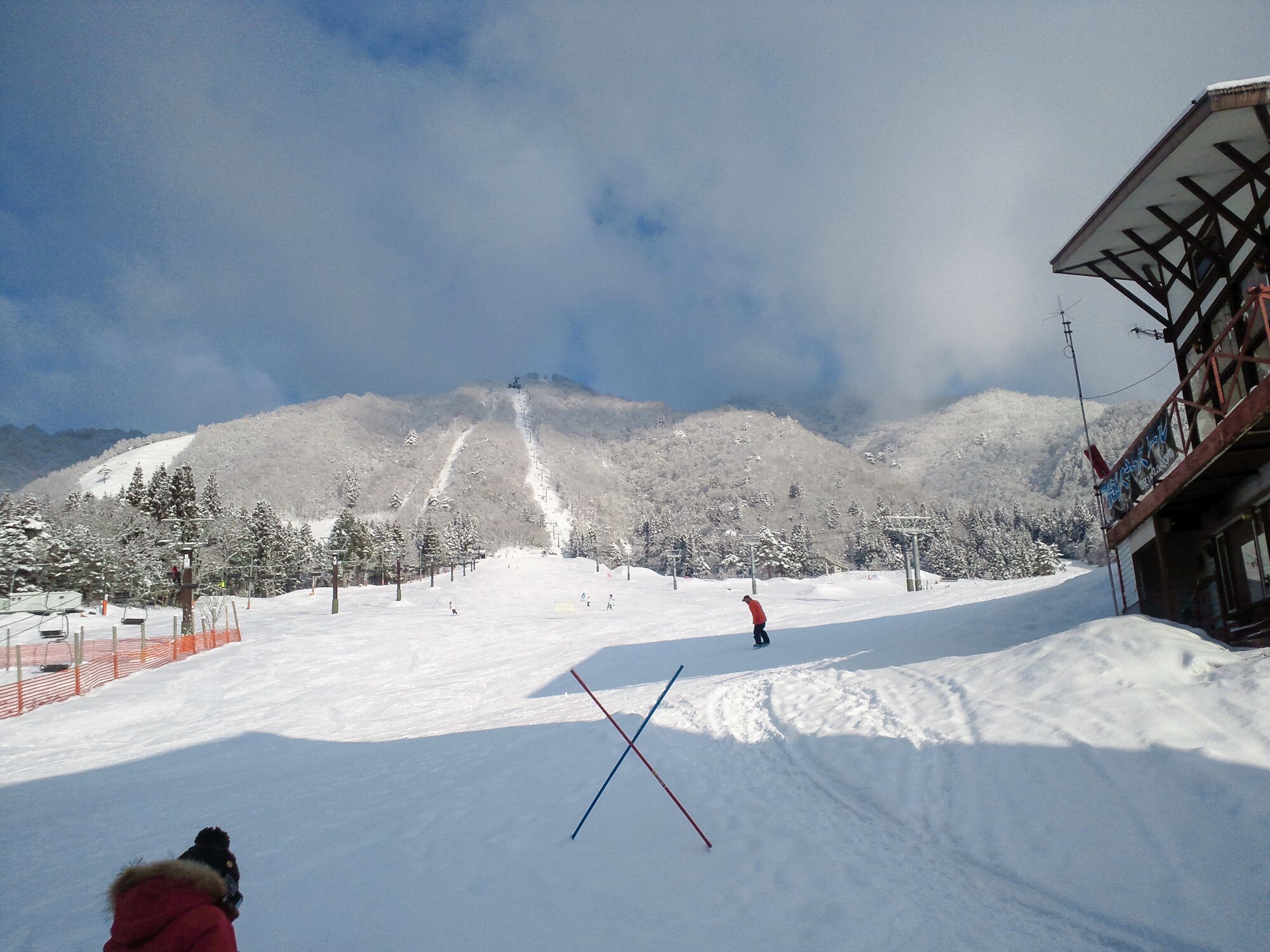 ひだ流葉スキー場でスキー