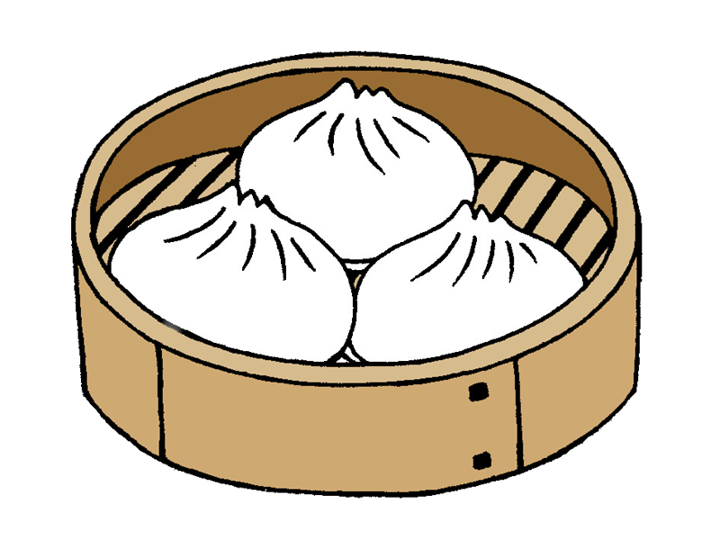 せいろに入った中華まんのイラスト 新型コロナで崖っぷちになった岩手の似顔絵師の奮闘日記