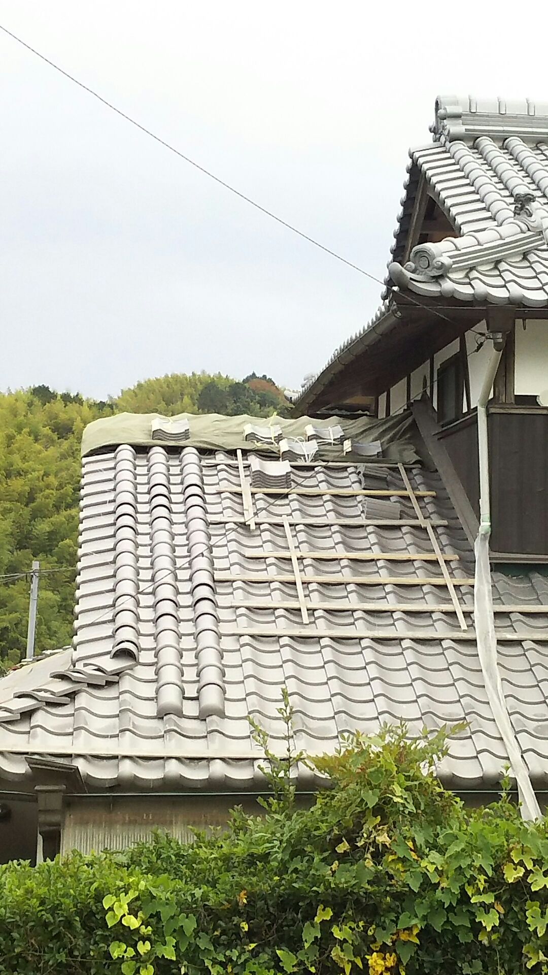 入母屋屋根瓦葺き替え工事 大槻芳次瓦店 日本瓦屋根研究室 京都府長岡京市 入母屋屋根瓦葺き替え工事 大槻芳次瓦店 日本瓦屋根研究室 京都府長岡京市