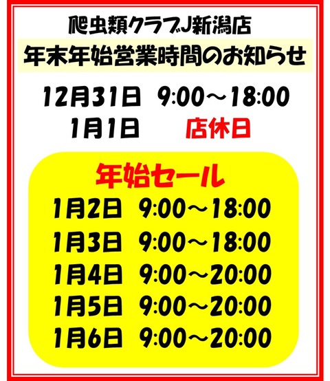 年始スケジュール