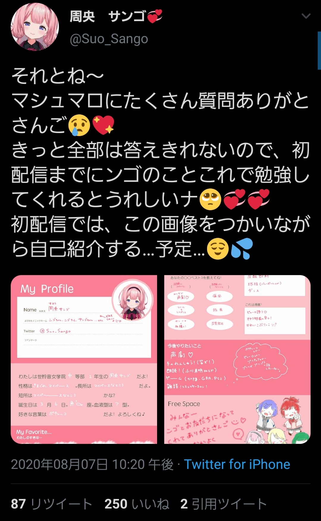 悲報 にじさんじの新人 デビュー当日に前世らしき人物が発見される 周央サンゴ みじかめっ にじホロまとめ