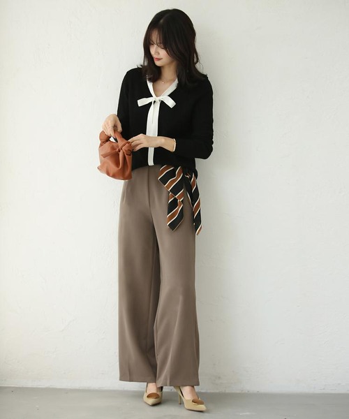 サイドボタンワイドパンツ