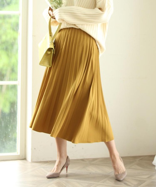 バックゴムロングプリーツスカート