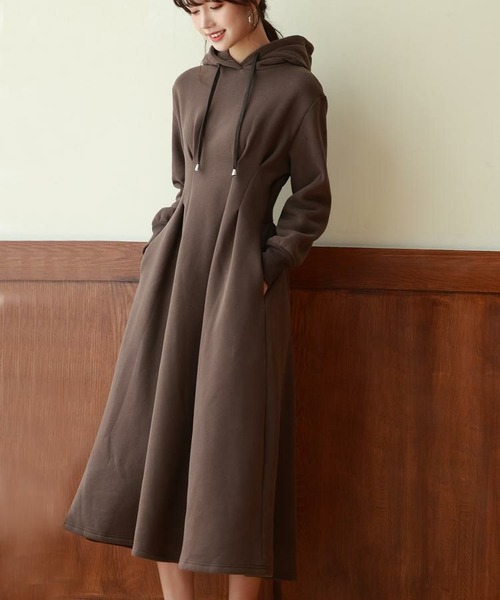 裏起毛スウェットパーカーワンピース