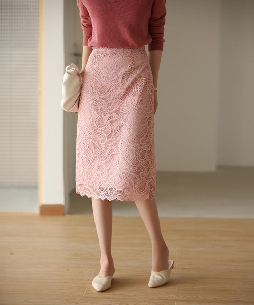 総レースタイトスカート