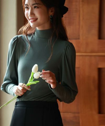 バルーンスリーブプチハイネックカットソー