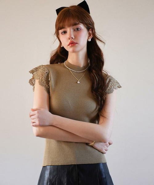 ケミカルレーススリーブリブサマーニット