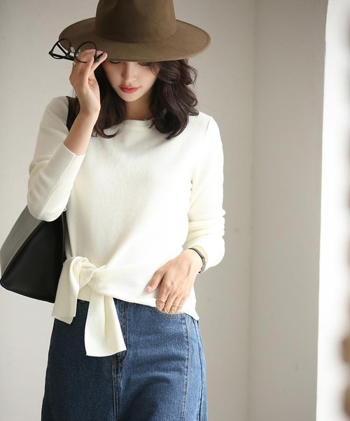 ツイストリボンニットプルオーバー