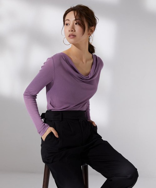 【宮田聡子さん着用】ドレープネックカットソー