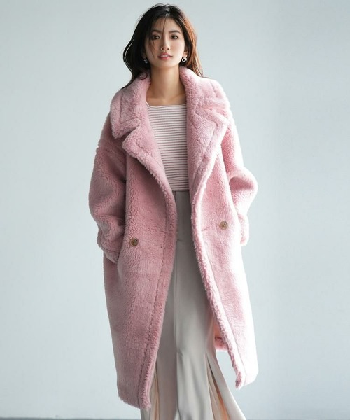 オーバーサイズロングボアコート