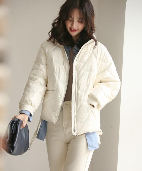 【ホワイトダックダウン90%】バイカラーダウンジャケット