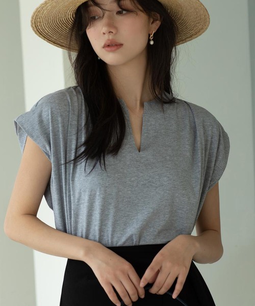 スキッパーネックボリューミーカットソー