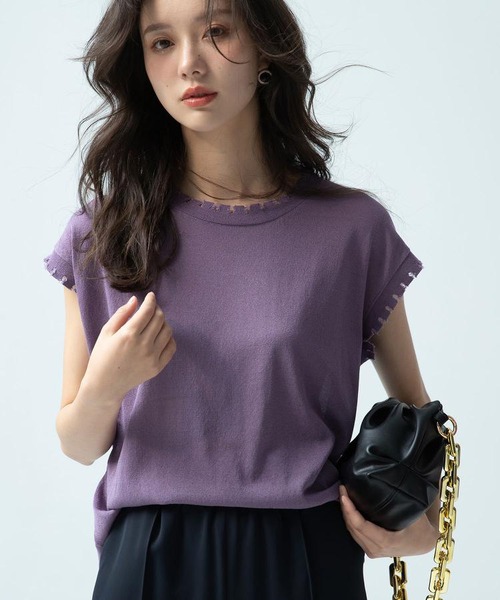 ダメージサマーニットプルオーバー