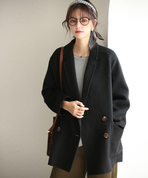 ブルフェイスミドル丈コート【ウール100％】【ミドル丈】