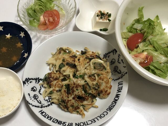昨日の晩御飯 うどん餃子 ニコニコ貧乏生活