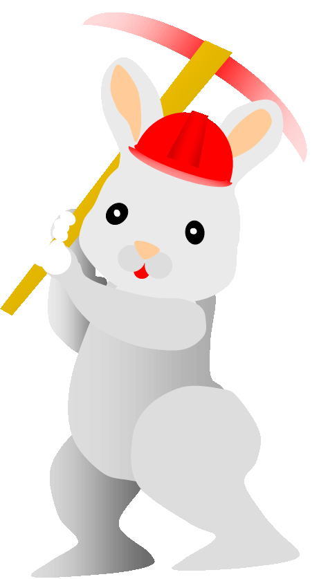 ウサギの工事 イラストのダウンロード