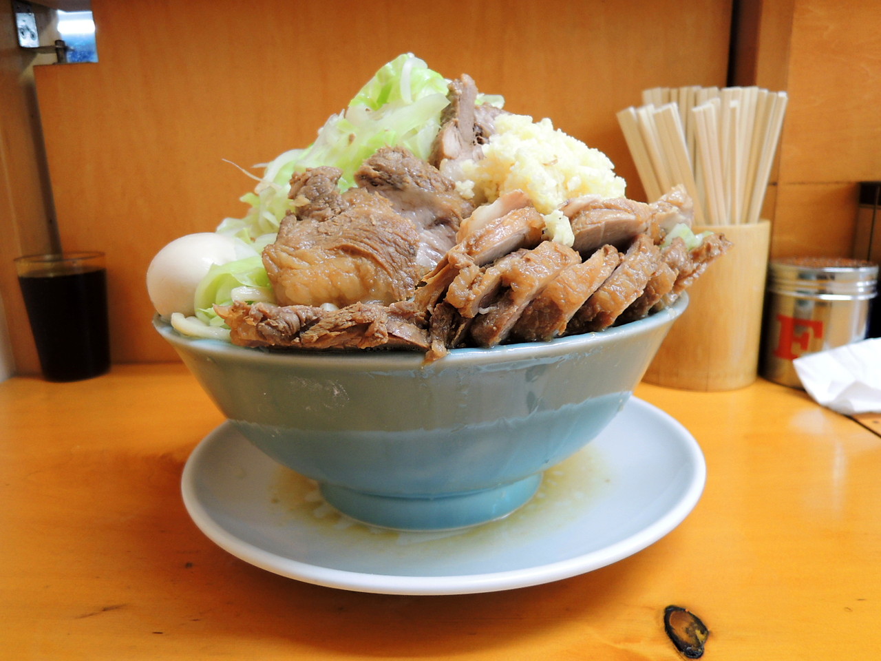 ラーメン二郎 新橋店 大ブタw 麺増し 撃沈日記 ラーメン二郎 新橋店 大ブタw 麺増し 撃沈日記