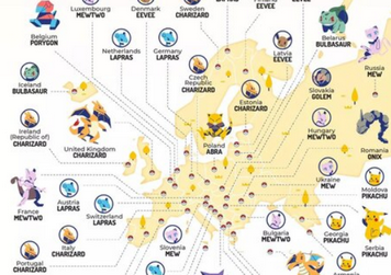 画像 世界各国の 検索数トップポケモン の可視化地図が公開 一番人気はやはりあの黄色いポケモン 任天党 にんてんとう