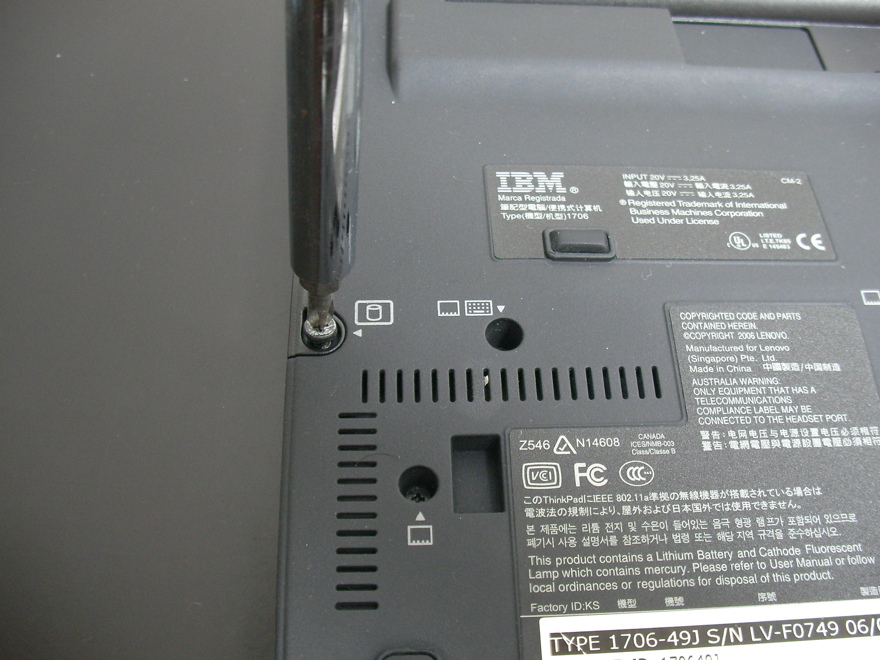 ThinkPad X60 で SSD の換装をしてみた : にぽたん研究所