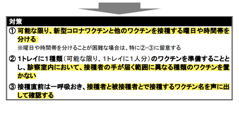 ワクチン接種の注意