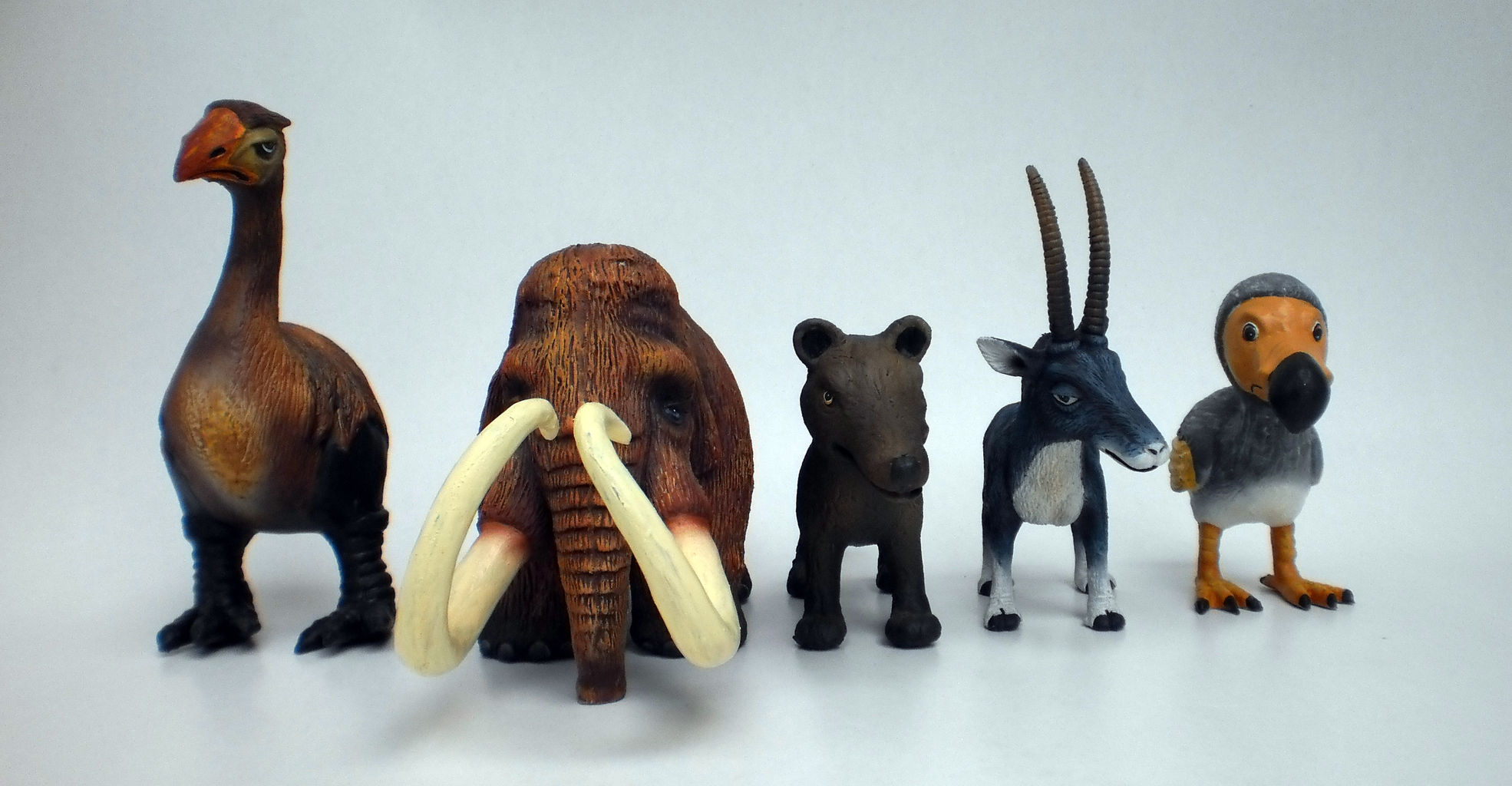 宮川アジュさんとのコラボで、天然ゴムフィギュアの絶滅動物シリーズ