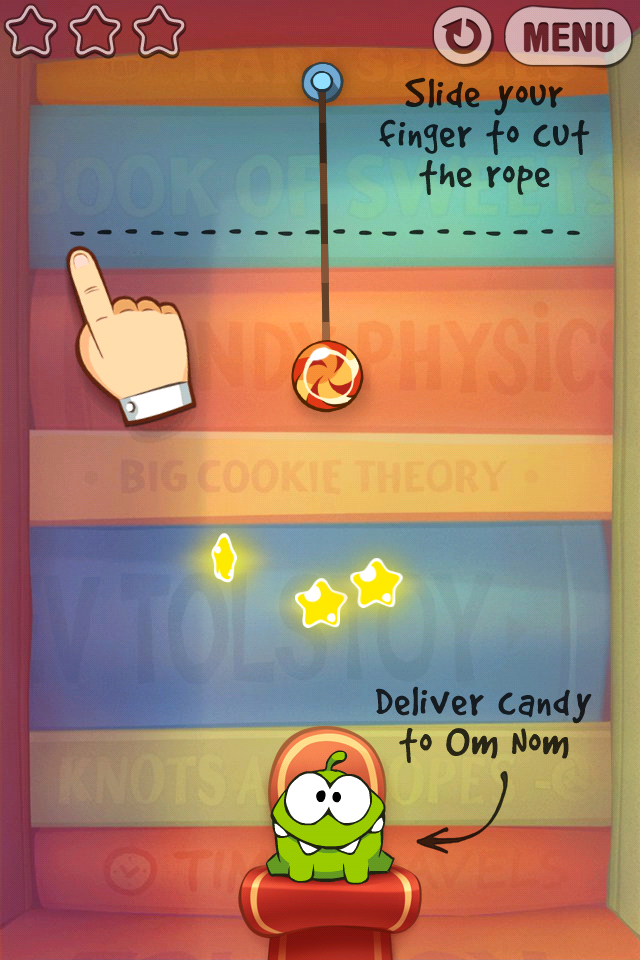 ロープを切ってアメを食べさせろ Cut The Rope Experiment Iphoneアプリ紹介blog ロープを切ってアメを食べさせろ Cut The Rope Experiment Iphoneアプリ紹介blog