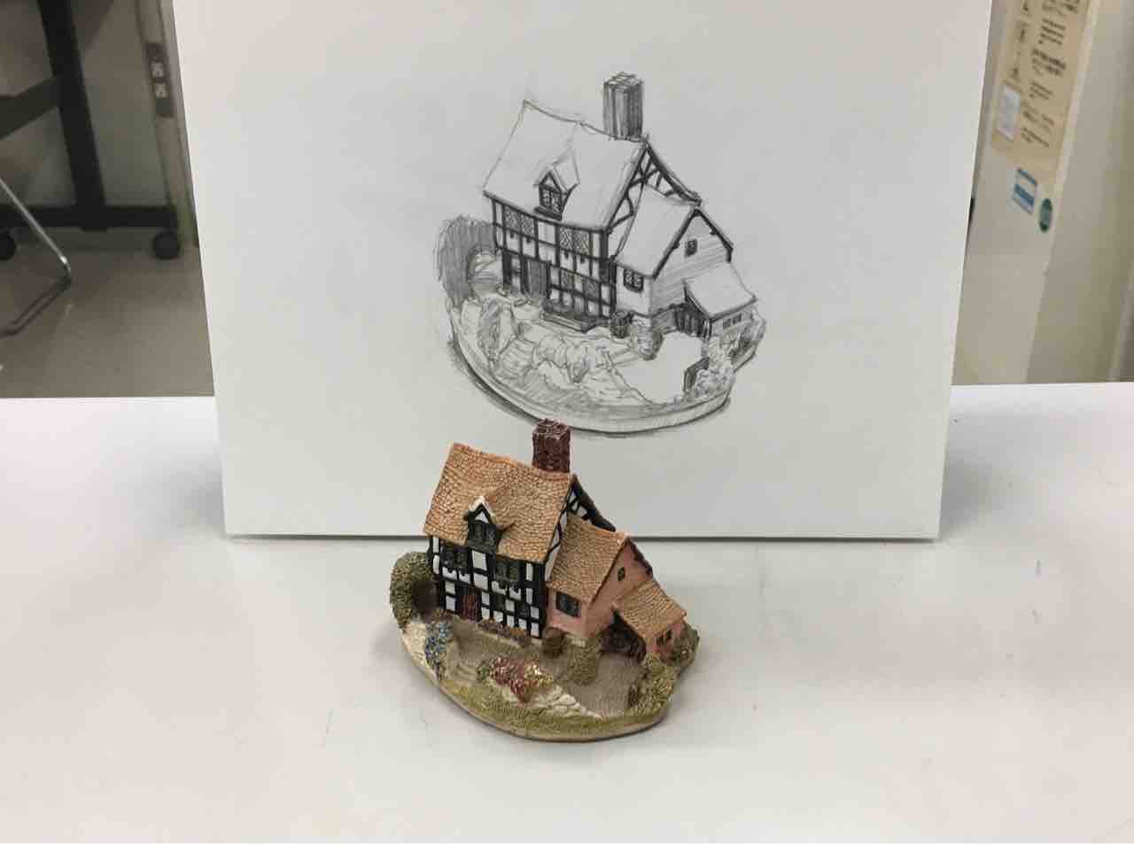 ミニチュアの家のデッサン 西滝直人 アトリエ日記