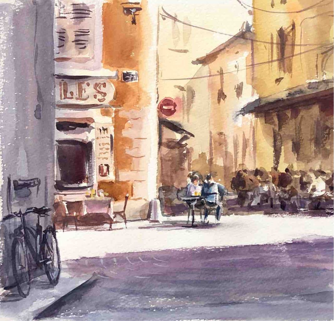 フランス人画家による絵画（水彩画２） Amazon | 藤森悠二 「パリ下町の市」 パリ 風景画 絵画 フランス