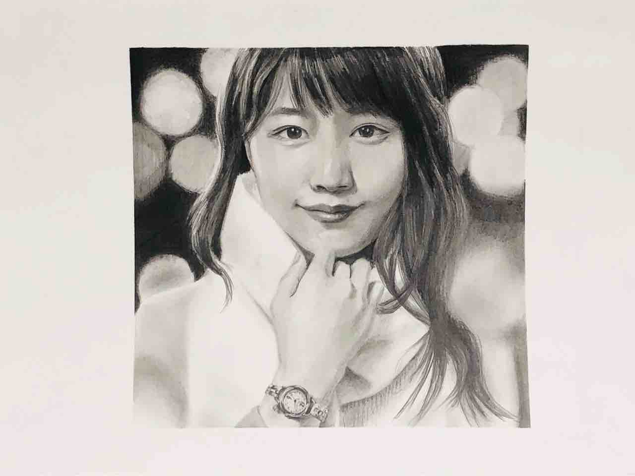 鉛筆画 有村架純 有村架純 完成！ : 西滝直人 アトリエ日記