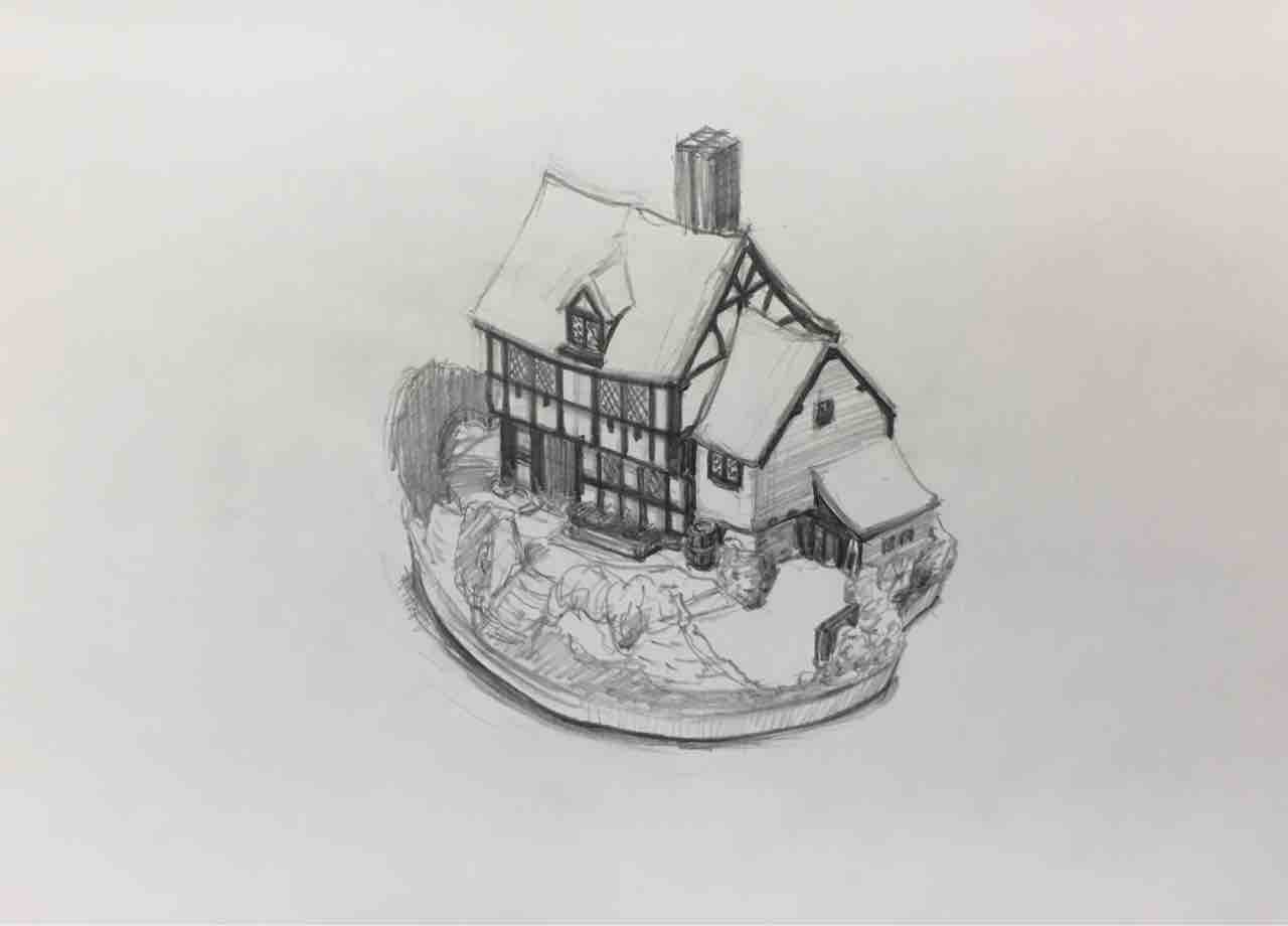 france vintage 邸宅のデッサン 西洋の邸宅 19世紀フランスの住居デザインと間取り」レオン・イザべ