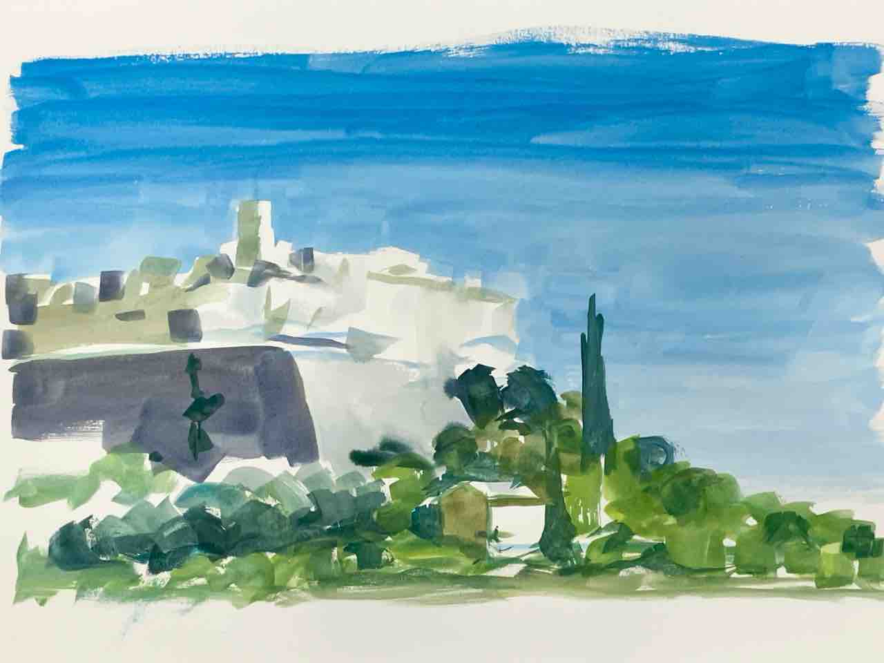 赤 青 黄 の三原色で描く 不透明水彩 風景画 : 西滝直人 アトリエ日記