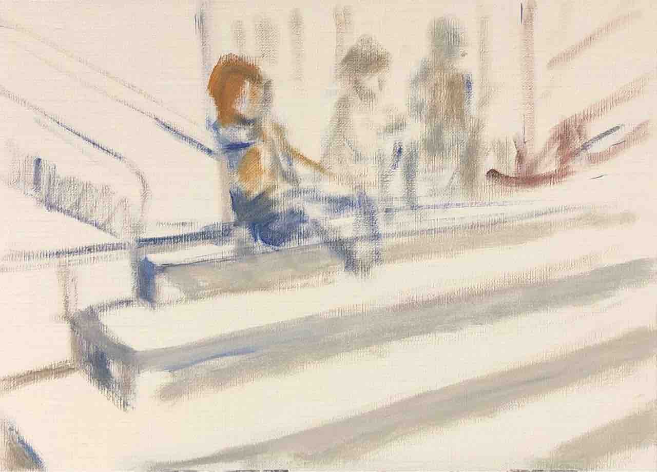 階段に座る子どもの絵 完成しました 西滝直人 アトリエ日記 階段に座る子どもの絵 完成しました 西滝直人 アトリエ日記