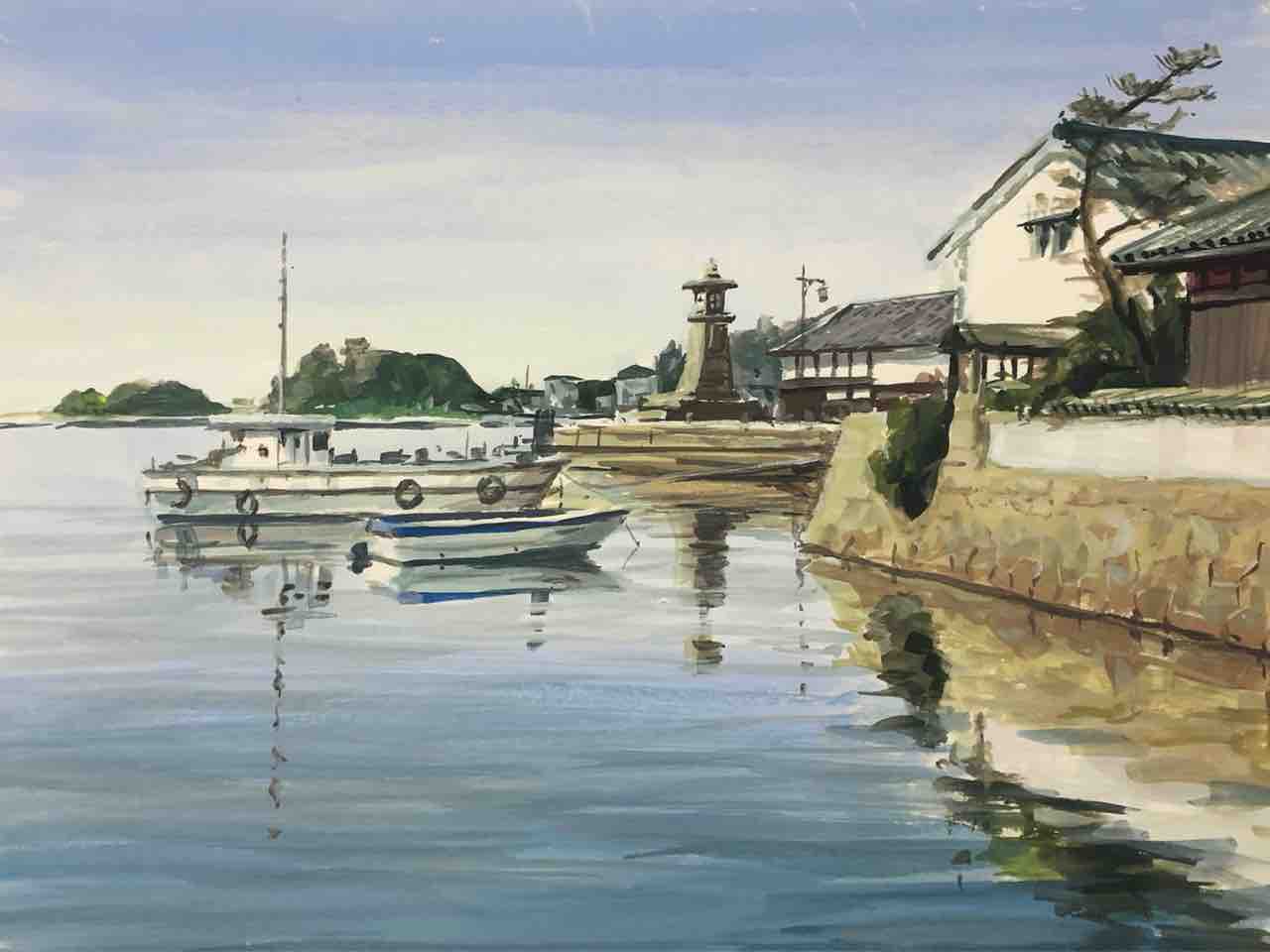 鞆の浦 水彩で描きました : 西滝直人 アトリエ日記