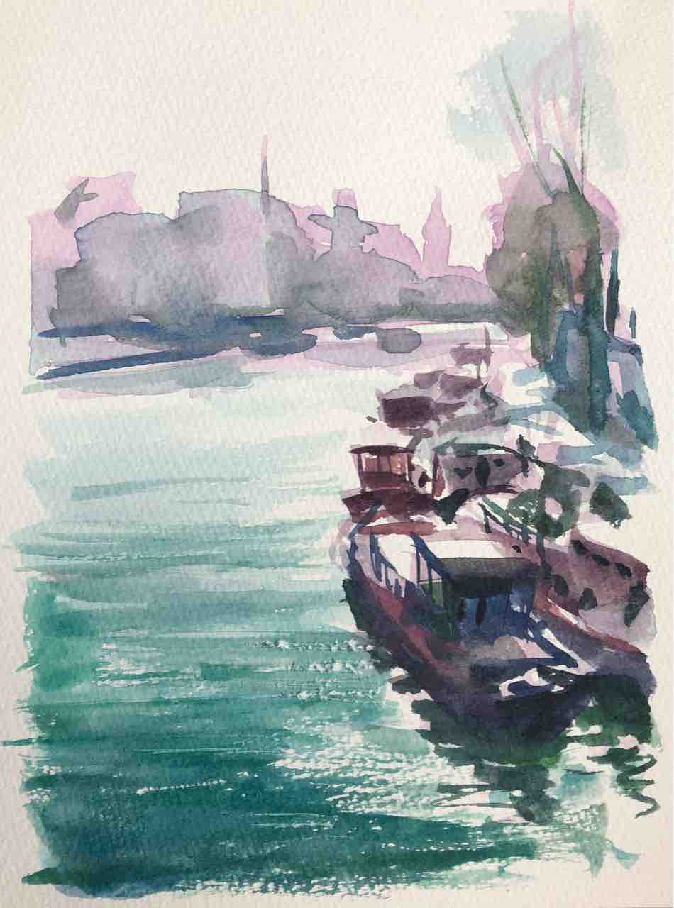 小さな水彩画 パリ風景×2 : 西滝直人 アトリエ日記
