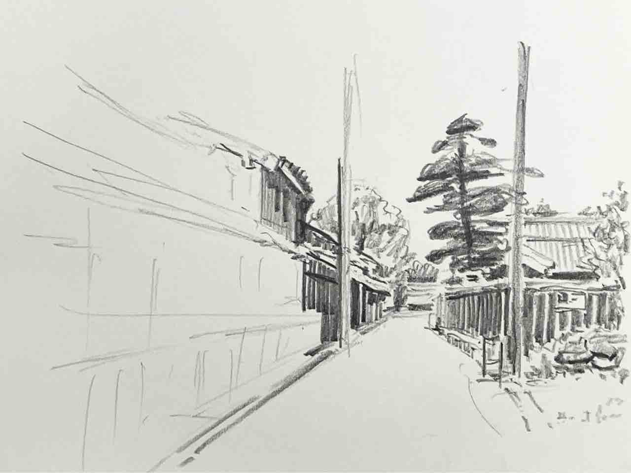 鉛筆で描いた風景画 : 西滝直人 アトリエ日記