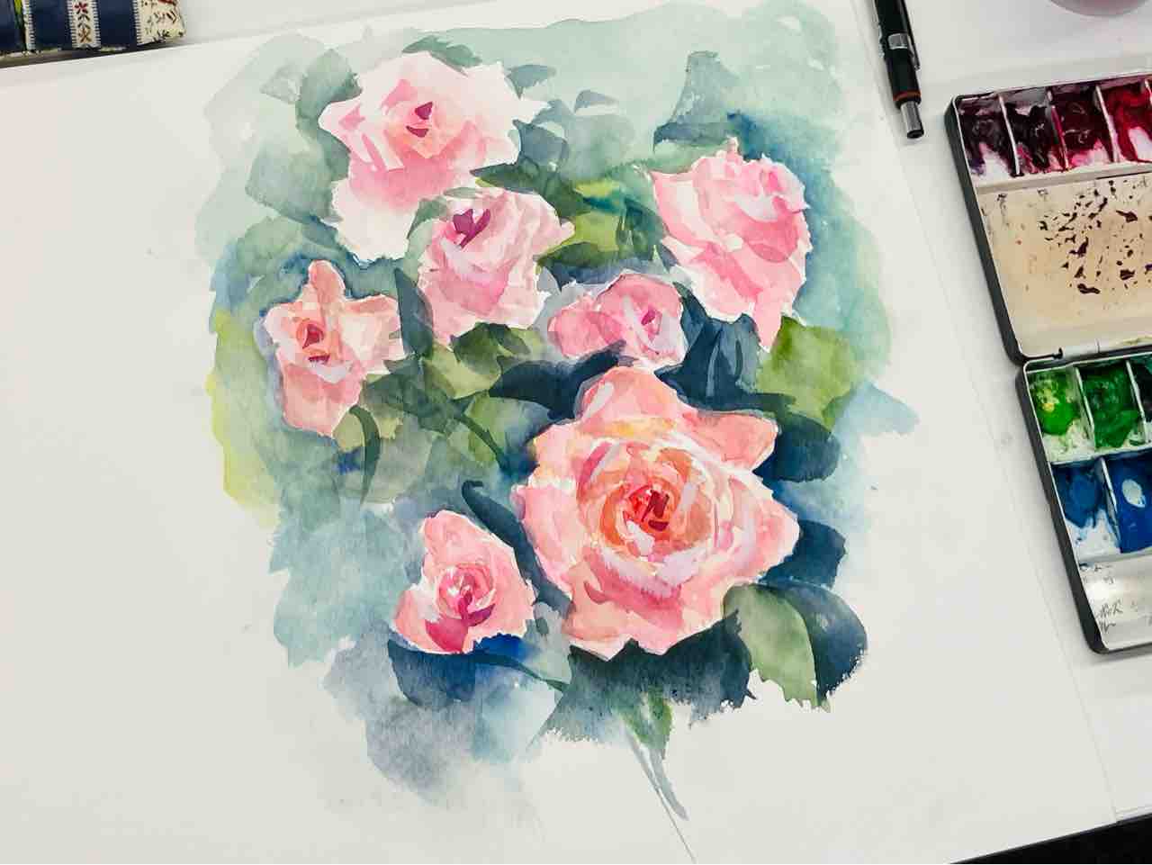 皆さんの水彩バラ作品 : 西滝直人 アトリエ日記