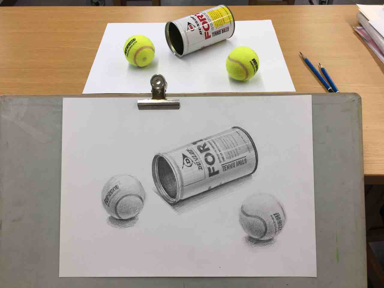 テニスボールのデッサン 西滝直人 アトリエ日記
