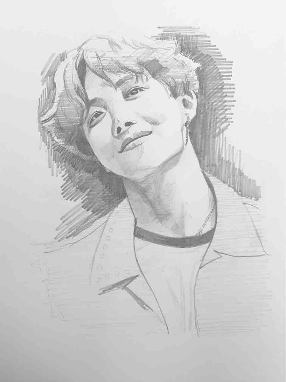 BTSメンバーの鉛筆画 : 西滝直人 アトリエ日記