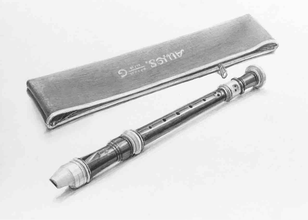 リコーダーのデッサン 西滝直人 アトリエ日記