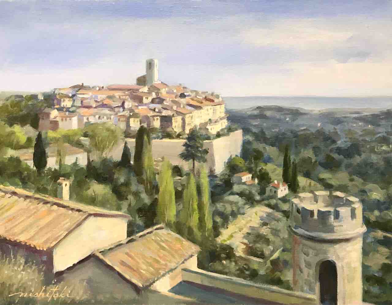 サンポール ド ヴァンス風景 完成 西滝直人 アトリエ日記 サンポール ド ヴァンス風景 完成 西滝直人 アトリエ日記