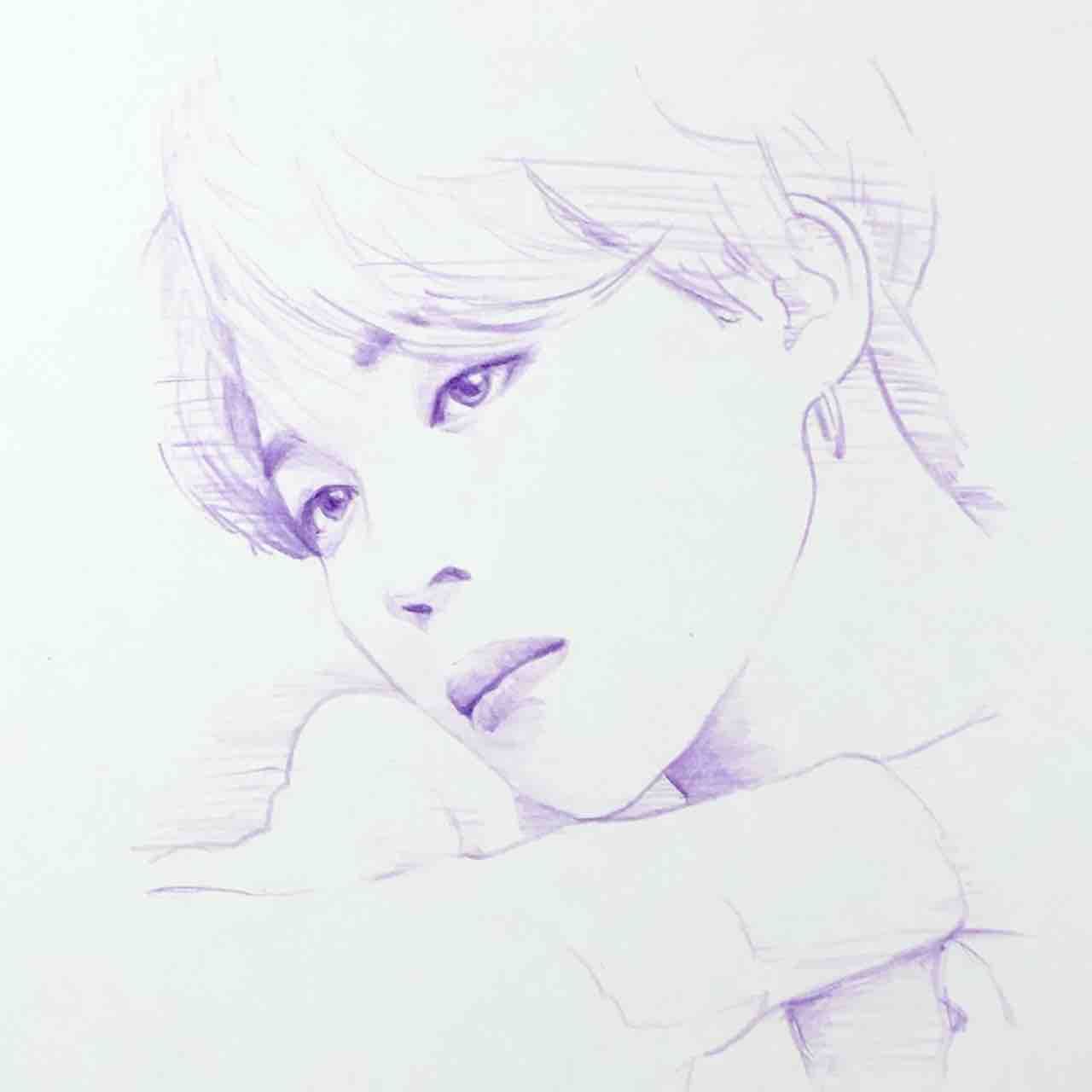Btsジミン 色鉛筆スケッチ 西滝直人 アトリエ日記