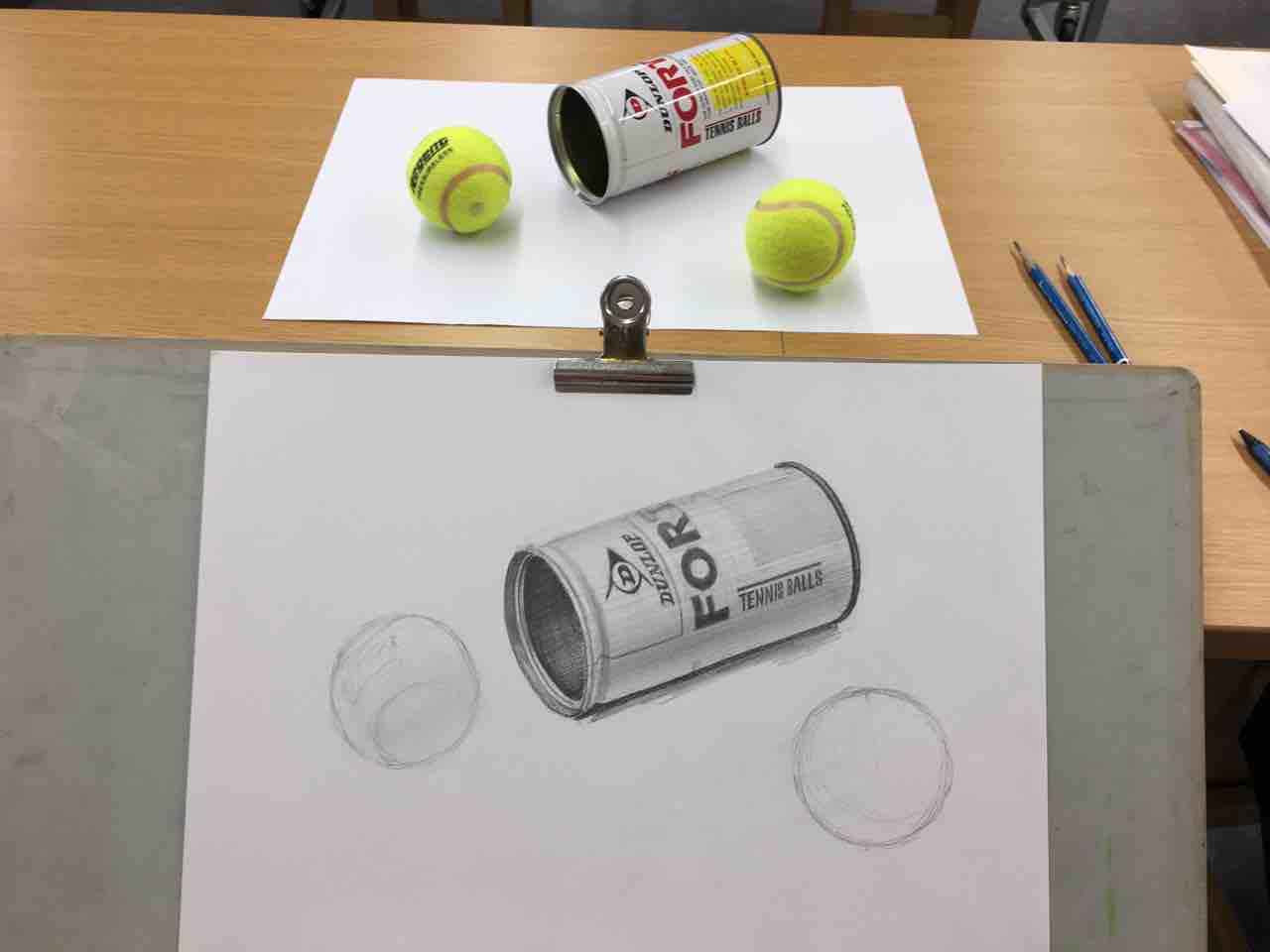 テニスボールのデッサン 西滝直人 アトリエ日記