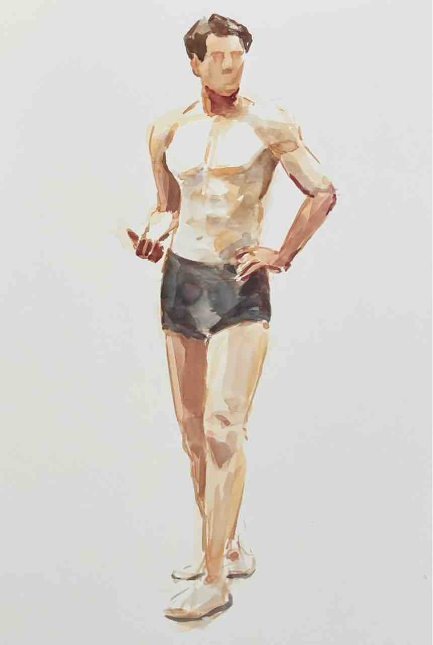 水彩で描くモデルクロッキー② : 西滝直人 アトリエ日記