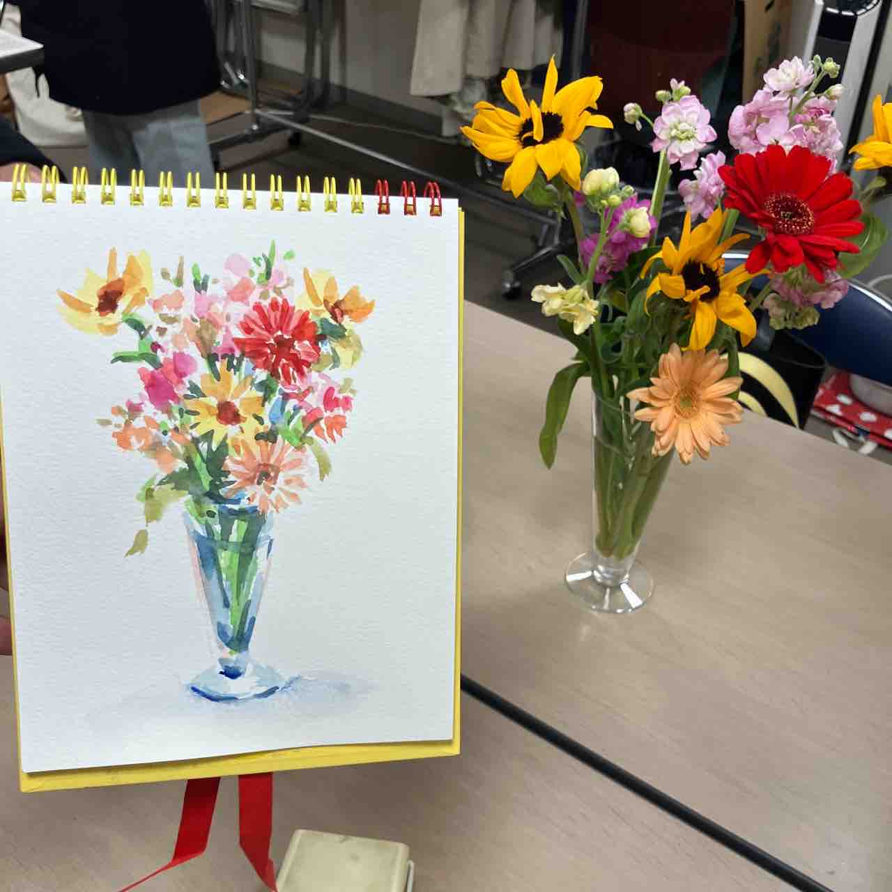 モチーフの花スケッチ × 2枚 : 西滝直人 アトリエ日記