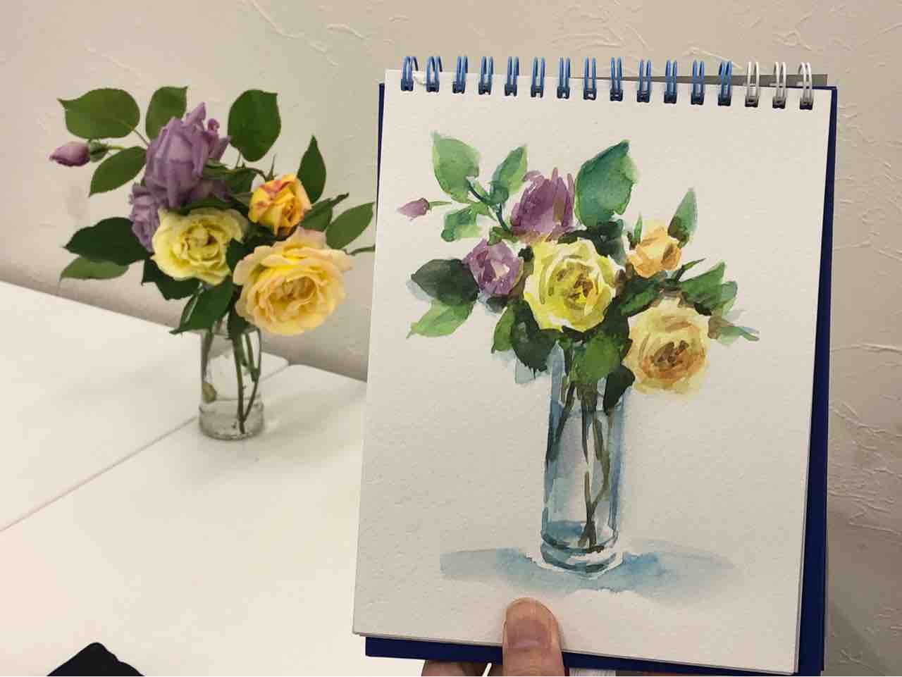 鈴木信太郎 薔薇 水彩画 真作 危なかっ