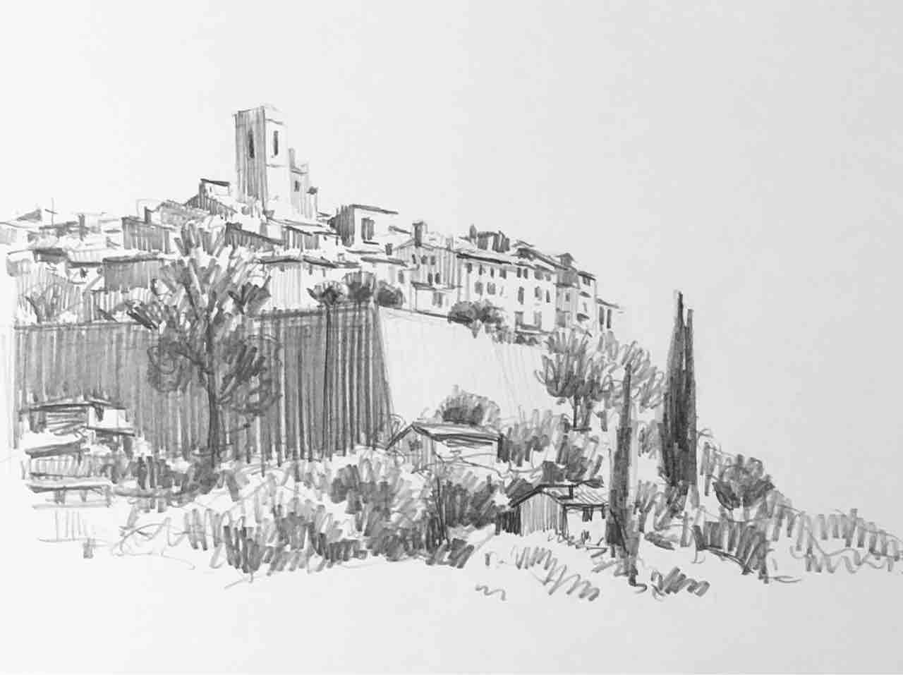 南フランス 鉛筆スケッチ : 西滝直人 アトリエ日記