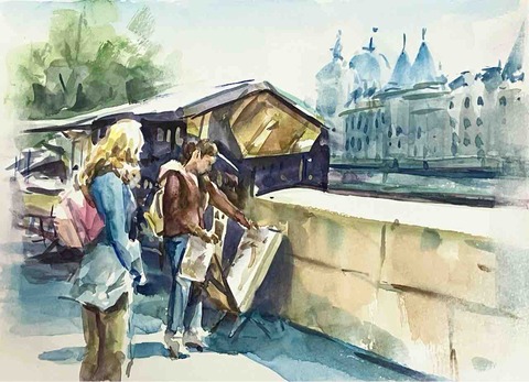 パリの風景画　肉質画　サインあり モネlog: パリの風景画（都市景観）