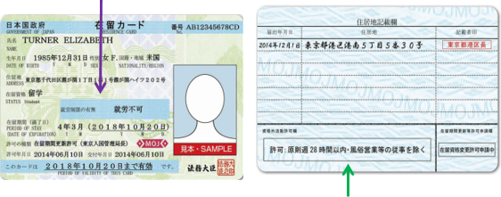 在留カード見本