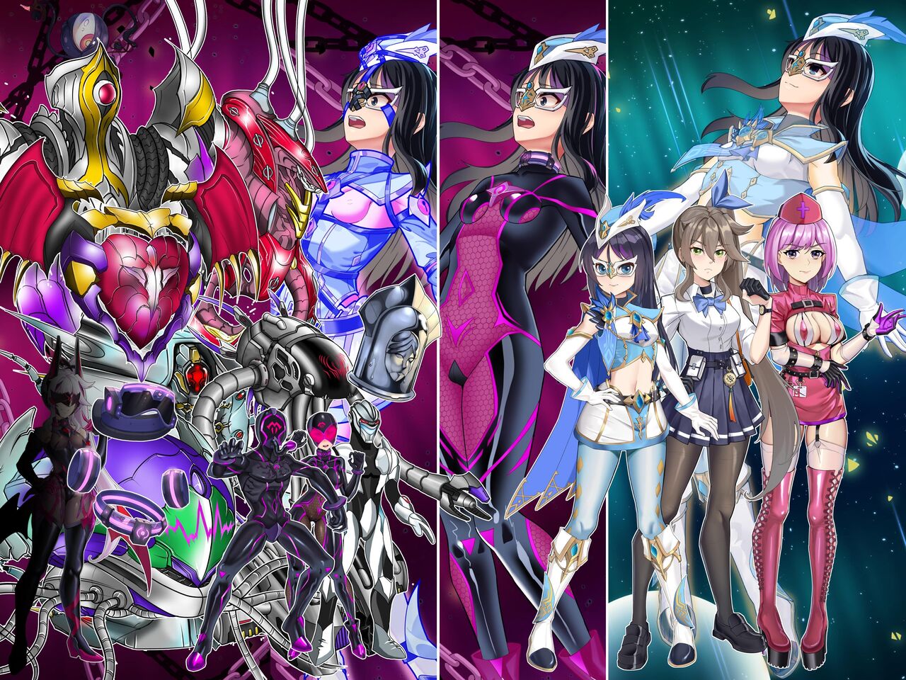 【同人エロゲ】「 聖幻 仮面姫 - オーロラ.クリスタル 追放された機械の楽園」25年12月6日発売のエロ同人ゲーム